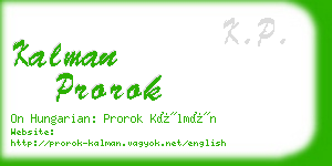 kalman prorok business card